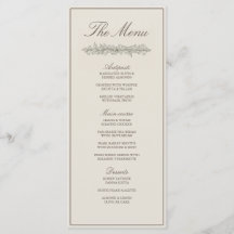 Cardápio de Casamento com Borda Floral Clássica El