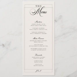 Menu Cardápio de Casamento com Caligrafia em Marfim Pre