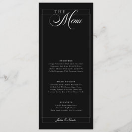 Menu Cardápio de Casamento com Caligrafia em Marfim Pre