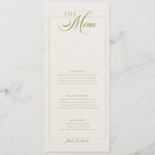 Menu Cardápio de Casamento com Caligrafia em Marfim Ver