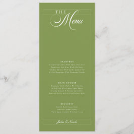 Menu Cardápio de Casamento com Caligrafia em Marfim Ver