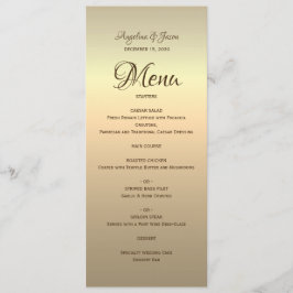 Menu Cardápio de Casamento com Caligrafia em Ouro Elega