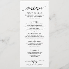 Menu Cardápio de Casamento com Caligrafia Romântica | 4