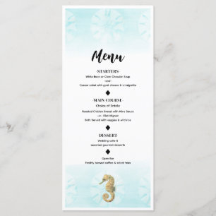Menu Cardápio de Casamento com Cavalinho-Marinho em Aqu