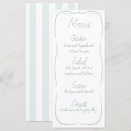 Menu Cardápio de Casamento com Faixa Verde Espumante do