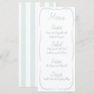 Menu Cardápio de Casamento com Faixa Verde Espumante do