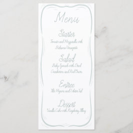 Menu Cardápio de Casamento com Faixa Verde Espumante do
