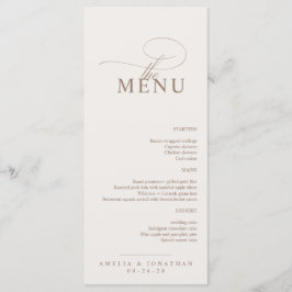 Menu Cardápio de Casamento com Letra Minimalista Modern