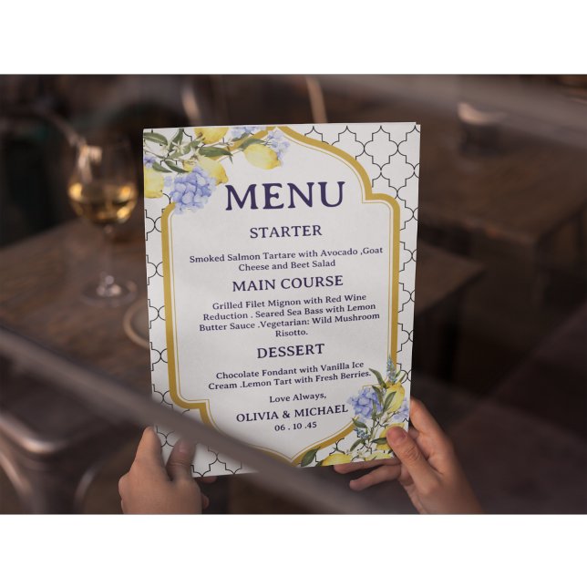 Menu Cardápio de Casamento com Limão Marroquino (Criador carregado)