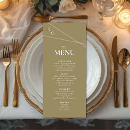 Menu Cardápio de Casamento com Linhas Intersectantes Mo
