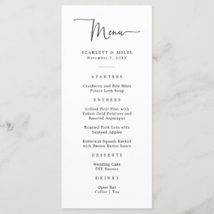 Menu Cardápio de Casamento com Roteiro Simples