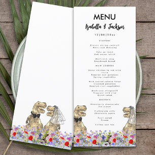 Menu Cardápio de Casamento com Tema de Dinossauros