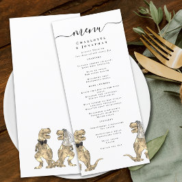 Menu Cardápio de Casamento com Tema de Dinossauros