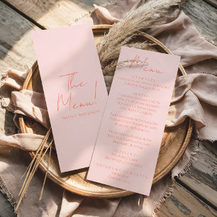Menu Cardápio de Casamento Cor-de-rosa Corais Escrito à