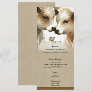 Menu Cardápio de Casamento Country Creme Marrom Amor de