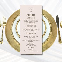 Menu Cardápio de Casamento Cristão Pérola Monograma Ros