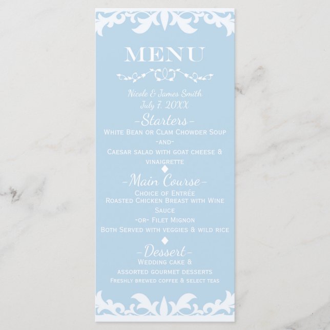 Menu Cardápio de Casamento da Cinderela Felizes para Se (Frente)
