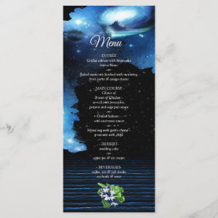 Menu Cardápio de Casamento da Galáxia do Espaço Sideral