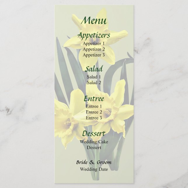 Menu Cardápio de Casamento da Mamãe Daffodil e dos Gême (Frente)