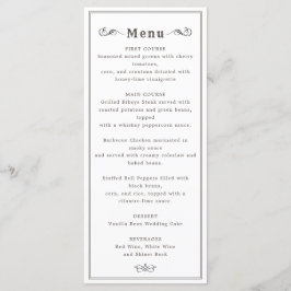 Menu Cardápio de casamento da vintage ocidental longhor