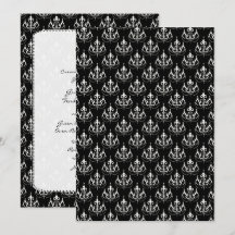 Cardápio de Casamento Damask Lustre Preto