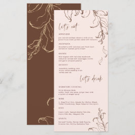 Menu Cardápio de Casamento de Botânicos Minimalistas Bo