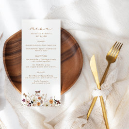 Menu Cardápio de Casamento de Flores Silvestres de Outo