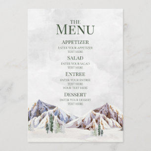 Menu Cardápio de Casamento de Floresta de Montanha de I