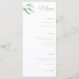 Menu Cardápio de Casamento de Folha de Planta Tropical