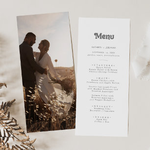 Menu Cardápio de Casamento de Foto Simples Formal