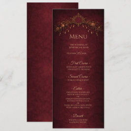Menu Cardápio de casamento de Halloween gótico floral e