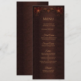 Menu Cardápio de casamento de Halloween gótico floral e