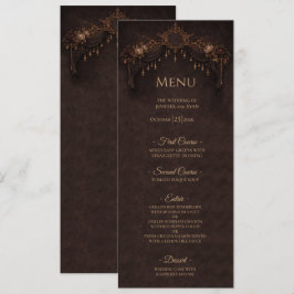 Menu Cardápio de casamento de Halloween gótico floral e
