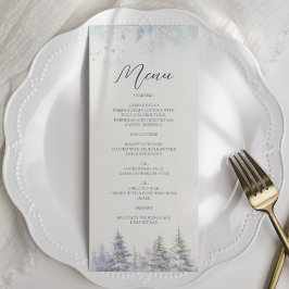 Menu Cardápio de Casamento de Inverno com Pinheiros
