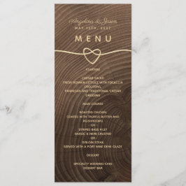 Menu Cardápio de Casamento de Madeira