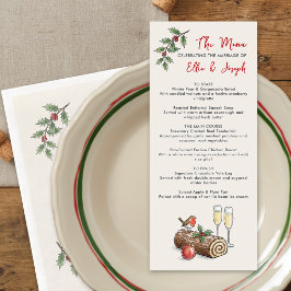 Menu Cardápio de Casamento de Natal com Tora de Yule Ca
