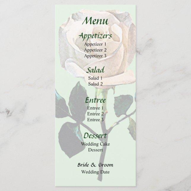 Menu Cardápio de casamento de orquídea rosa branca deli (Frente)
