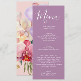 Menu Cardápio de Casamento de Orquídeas Arco-Íris Paste