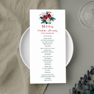 Menu Cardápio de casamento de peonias de inverno floral