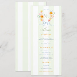 Menu Cardápio de Casamento de Primavera com Listras Ver