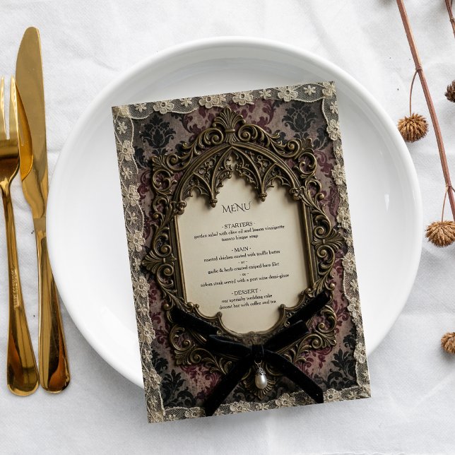 Menu Cardápio de Casamento de Renda Vitoriana Rococó de (Criador carregado)