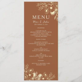 Menu Cardápio de Casamento de Terracota