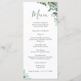 Menu Cardápio de Casamento de Verdejante Eucalipto Eleg