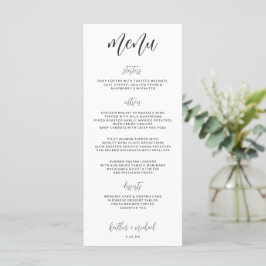 Menu Cardápio de casamento divertido e moderno elegante