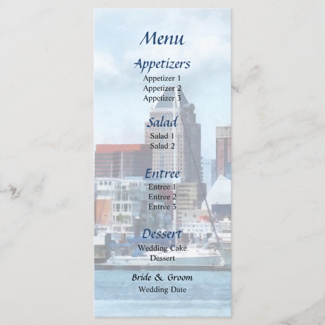 Menu Cardápio de Casamento do Horizonte e Porto de Balt (Frente)