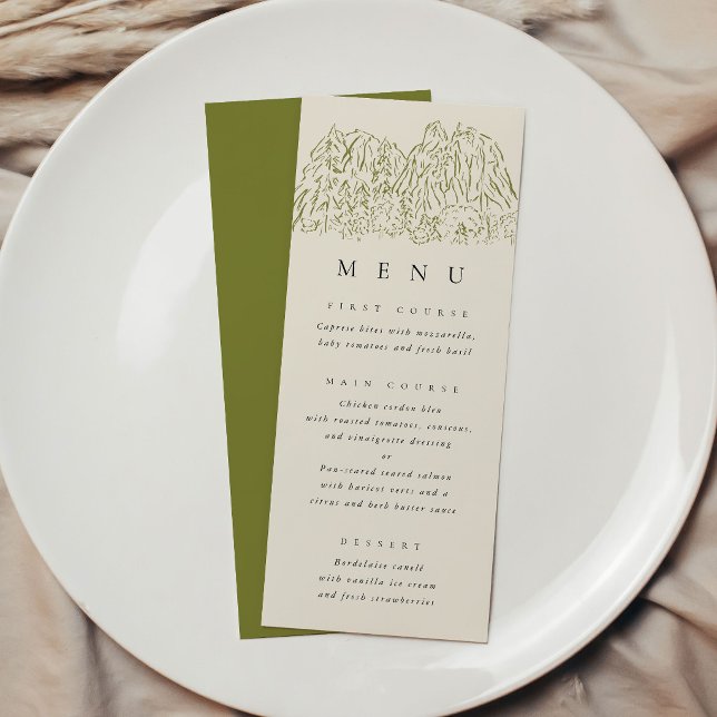 Menu Cardápio de Casamento do Parque Nacional de Yosemi (Yosemite National Park Wedding Menu)