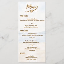 Cardápio de casamento elegante de montanha e lago