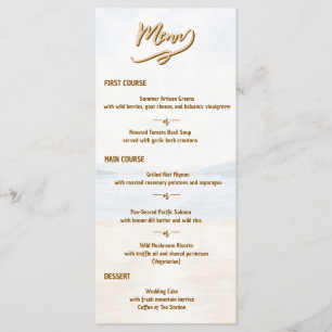 Menu Cardápio de casamento elegante de montanha e lago