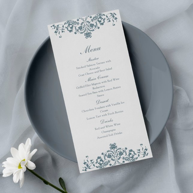 Menu Cardápio de Casamento Elegante Ornamento Barroco (Criador carregado)