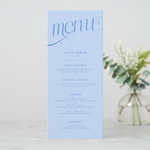 Menu Cardápio de Casamento Elegante Redemoinho Azul Gel